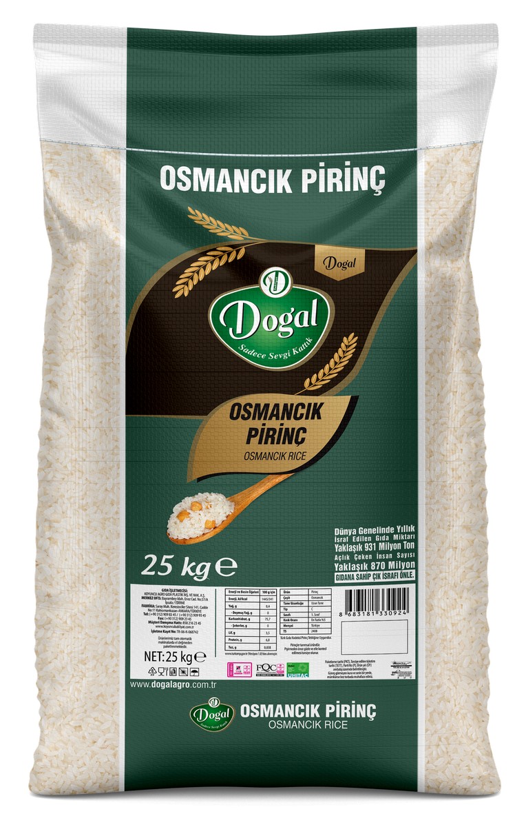 Doğal Pirinç Osmancık 25kg
